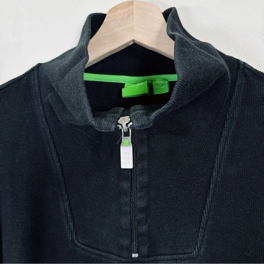Hugo Boss Cotton Half Zip Ribbed Sweater - Picture 9 of 15